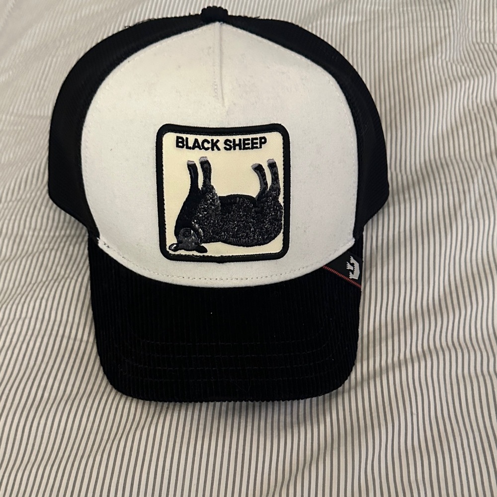 Black Sheep Trucker Hat - Black and White
